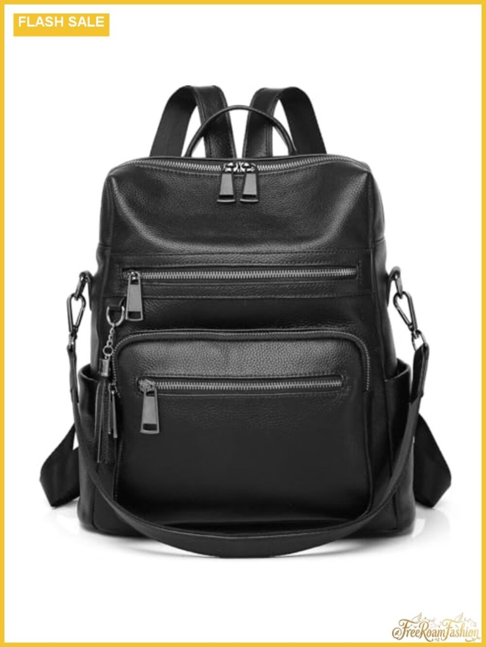 Genuine Leather Backpack Purse for Women, Convertible Shoulder Bag, Travel